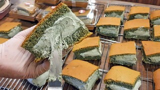 วิธีทำ Green Cream Castella - Korean Street Food ASMR
