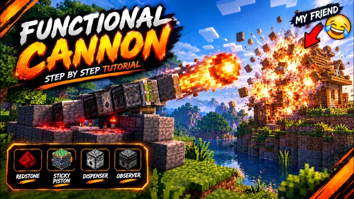 EASY FIREBALL CANNON in Minecraft! 🔥 Troll Your Friends or Get REVENGE! 😂