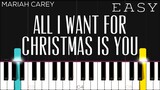 Mariah Carey - All I Want For Christmas Is You | EASY Piano Tutorial