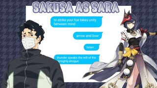 sakusa as kujou sara  // haikyuu text // genshin impact skit // ep2