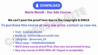 Maria Wendt - Our Ads Course