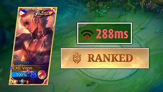 I PLAYED GUSION WITH HIGH PING IN RANKED GAME!!