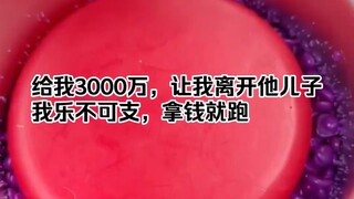 给我3000万，让我离开他儿子，我拿钱就跑
