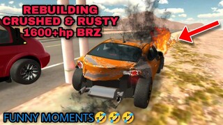 funny moments🤣rebuilding crashed & rusty subaru brz with 1600+hp car parking multiplayer roleplay