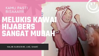 Melukis Kawai Hijabers Sangat Mudah Sekali #art #painting #drawing #bestofbest