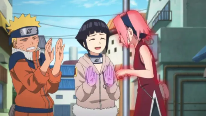 Hinata Saves Naruto from Sakura's Fury, Hinata Blushes in Front of Naruto and Boruto