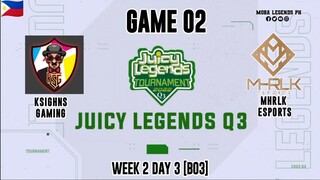 KSIGNS Gaming VS Maharlika Esports Game 02| Juicy Legends Q3 2022 | Mobile Legends