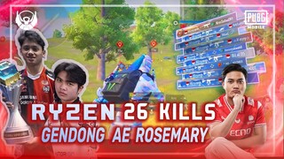 BTR RYZEN GENDONG AE ROSEMARY!! 26 KILLS | PUBG MOBILE | RYZEN GAMING