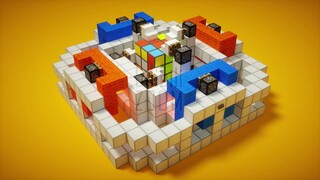 [Animasi Minecraft] Robot Kubus Rubik - Gunakan MC untuk memulihkan Kubus Rubik orde ketiga
