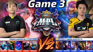 Bren vs Omega [Game 3 best of 3] |  | MPL-PH S7 Week 7 Day 3 | MLBB