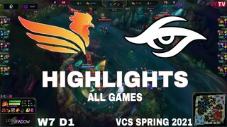 Highlight SE vs TS All Game VCS Mùa Xuân 2021  Highlight SBTC vs TS   SBTC Esports vs Team Secret