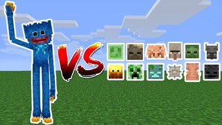 Huggy Wuggy Vs. All Minecraft Mobs | Huggy Wuggy Minecraft Mod