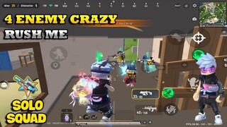 4 ENEMY CRAZY RUSH ME | SOLO VS SQUAD | SOUTH SAUSAGE MAN