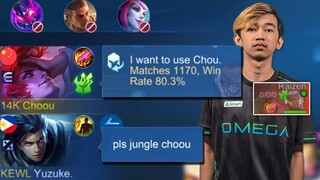 I TRY MPL JUNGLE CHOU ( best emblem for jungle chou )