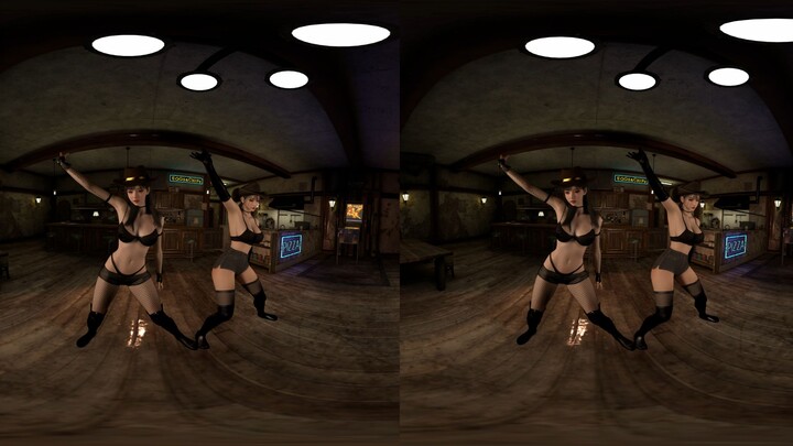 [8K 3D 180° VR] VAM Scene: Female Cowboy Dance