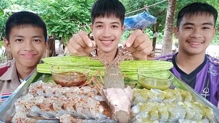 ซาซิมิกุ้งมังกร กุ้งแช่นํ้าปลา มะระขมๆ จิ้มซีฟู้ดแซ่บๆ...