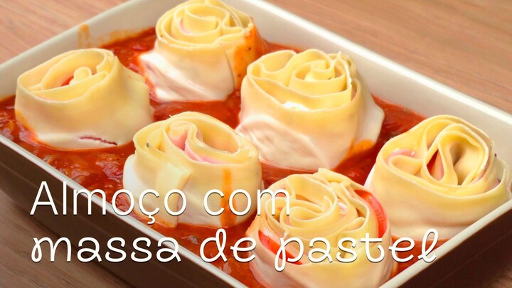 ALMOÇO COM MASSA DE PASTEL