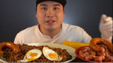 Thánh ăn hàn quốc mukbang ăn mỳ trứng xúc xích cực ngon#amthuc #monngon