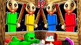 JJ and Mikey HIDE From Creepy BALDI Teachers At Night ! - in Minecraft Maizen