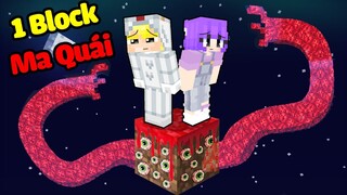 Tô Gà Thử Thách 24H Sinh Tồn 1 Block Ma Quái Lúc 3H Sáng Trong Minecraft