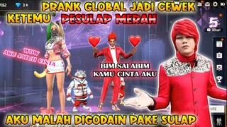 KETEMU PESULAP MERAH DI GLOBAL FF AUTO PASANG PELET SAMPE BAPER PRANK PAKE SUARA CEWEK FREE FIRE