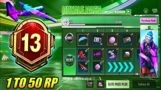 MONTH 13 ROYAL PASS 1 TO 50 REWARDS 🔥 M13 ROYAL PASS 🔥 1 TO 50 RP 🔥 BGMI & PUBG MOBILE M9 ROYAL