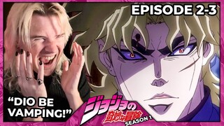 DIO IS NUTS! | REACTION | JOJO'S BIZARRE ADVENTURE | S1 | EP 02-3