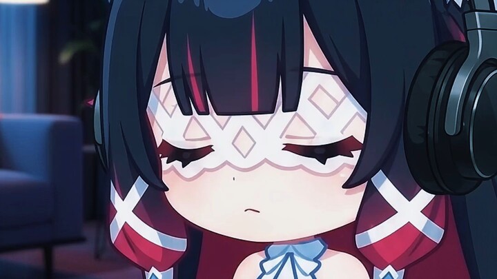 Columbina Chibi Listening to Cannot Be Bound 🖤 | Genshin Impact #Shorts