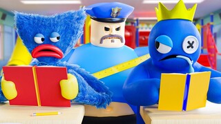 BLUE Vs HUGGY WUGGY at SCHOOL!? Rainbow Friends Animation