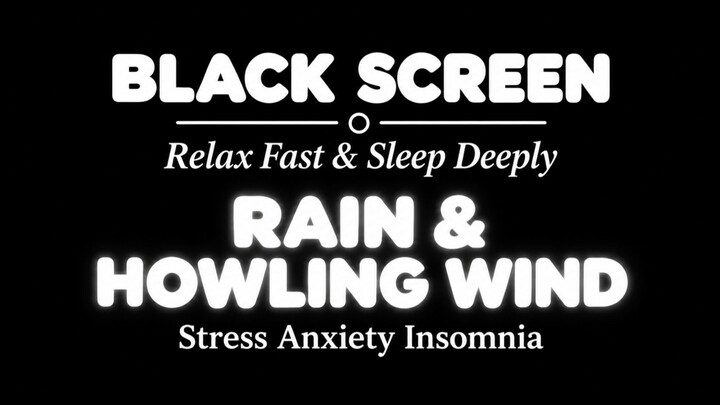 when insomnia hits, listen to this Rain With Howling Wind | Black Screen  ASMR