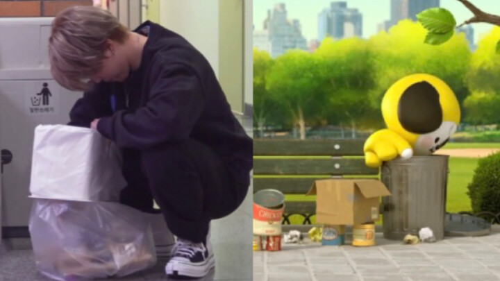 Jimin, you rummage the garbage can like a child