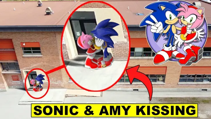 DRONE CATCHES SONIC THE HEDGEHOG AND AMY ROSE KISSING BEHIND ABANDONED SCHOOL! (NOT CLICKBAIT)