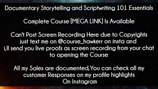 Documentary Storytelling and Scriptwriting 101 Essentials Course Download