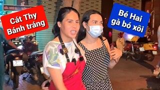 Lần đầu tiên Bé Hai Gà bó xôi ghé thăm DIVA Cát Thy tại tiệm Bánh tráng trộn Quận 8