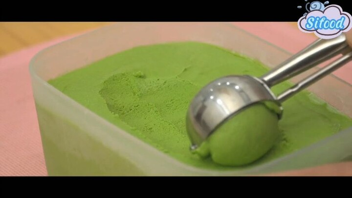 Kem matcha bánh mochi 2 #amthuc