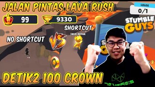 DETIK DETIK 100 CROWN DI MAP LAVA RUSH! AUTO PAKE TRIK RAHASIA - Stumble Guys Indonesia