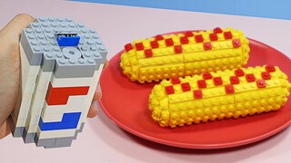 Lego Korean Hot Dogs สูตรในชีวิตจริง Stop Motion Cooking ＆ วิดีโอตลก ASMR