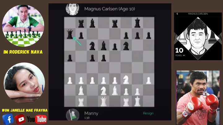 ACTUAL GAME! Senator Manny Pacquiao VS Magnus Carlsen @10
