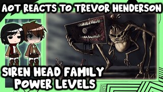 AOT Reacts to All Siren Head Family Power levels || Gacha Club ||