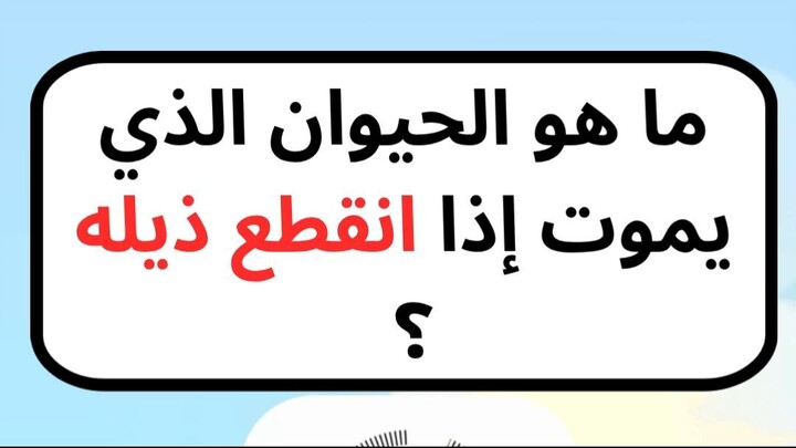 ما هو الحيوان الذي يموت إذا انقطع ذيله ؟