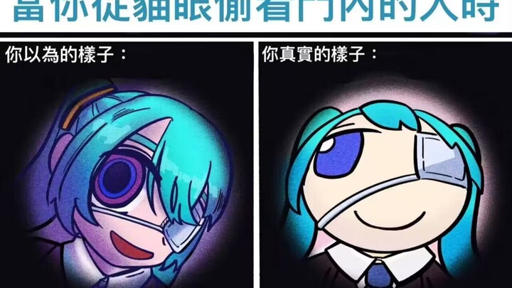 當你從貓眼偷看門内的人時