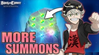 MORE SUMMONS CAUSE WHY NOT! TIXS, FREE CRYSTALS, CANNOT WAIT FOR OFFICIAL GAME | BLACK CLOVER MOBILE