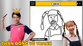 THẦN ĐỒNG VẼ TRANH CrisDevilGamer và KHỞI MY | VẼ HÌNH ĐOÁN CHỮ Scribble It