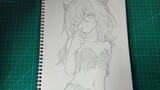 drawing anime girl