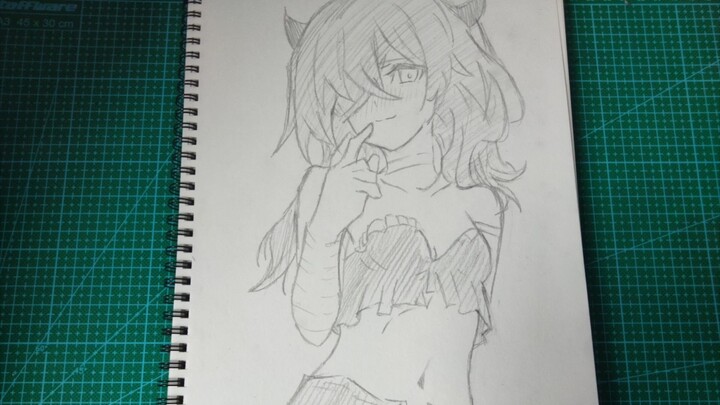 drawing anime girl