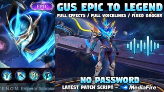 Gusion Epic To Legend Skin Script | Full Voicelines & Full Effects w/ HeadIcon - No Password | MLBB