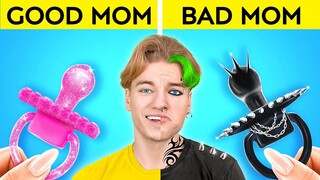 GOOD MOM VS BAD MOM || If Mom is Mad At You *Clever Home Hack VS Naughty Pranks by 123GO! CHALLENGE