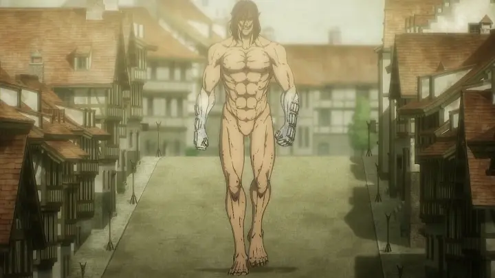 The Scene Of Eren Transforming Into A Titan Bilibili