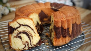 BOLU MARMER | MARBLE CAKE TANPA BAHAN PENGEMBANG | DAN HASILNYA MENGEMBANG BANGET # 103
