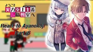 Classroom of the elite react to Ayanokoji part 8